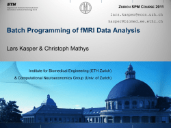 zurich spm course 2011 batch programming of fmri data analysis