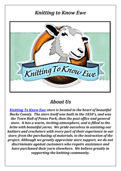 Knitting To Know Ewe: Yarn Store Newtown PA