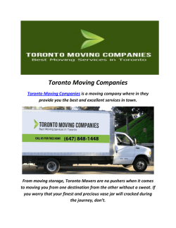 Toronto Movers Companies