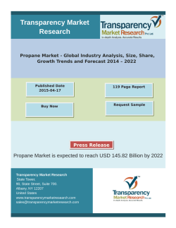 Global Propane Market Projected to Rise to US$145.82 bn by 2022 Due to Increasing Demand for Cleaner Sources of Energy