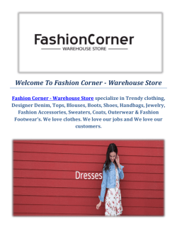 Online Fashion Boutiques by Fashion Corner - Warehouse Store