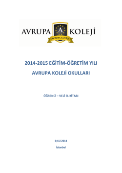 2014-2015 EĞİTİM-ÖĞRETİM YILI AVRUPA KOLEJİ OKULLARI