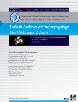 Turkish Archives of Otolaryngology