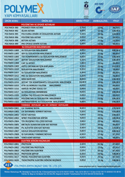 polymex 2014 fiyat listesi
