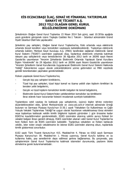 Olağan Genel Kurul Bilgilendirme Dokümanı-15.04.2014