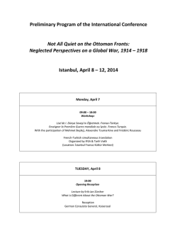 Preliminary Program of the International Conference Not All Quiet on