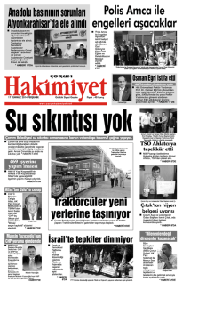 17 Temmuz 2014 Perşembe - Çorum Hakimiyet Gazetesi