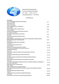 İçindekiler - Journal of International Social Research