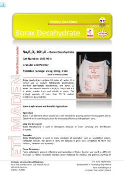 Borax Decahydrate - Eti Maden İşletmeleri