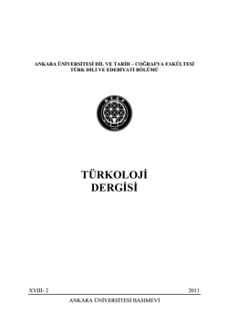 TÜRKOLOJİ DERGİSİ - Ankara Üniversitesi Dergiler Veritabanı