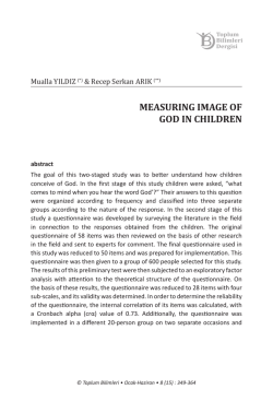 MEASURING IMAGE OF GOD IN CHILDREN