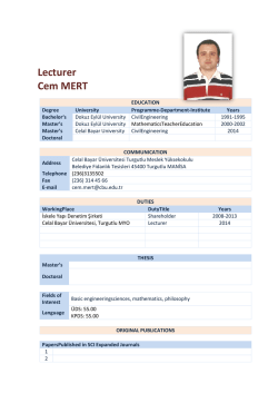 Lecturer Cem MERT - Celal Bayar Üniversitesi