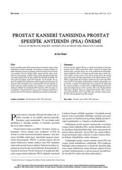 PDF - Prostat Kanseri Tanısında Prostat Spesifik Antijenin (PSA)