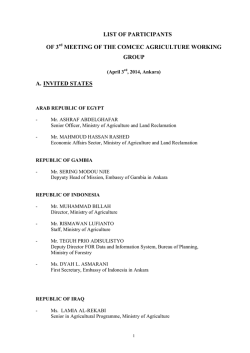 LIST OF PARTICIPANTS OF 3 MEETING OF THE COMCEC