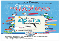 2014 Yaz Spor Okulları - Bursa Gençlik ve Spor İl Müdürlüğü