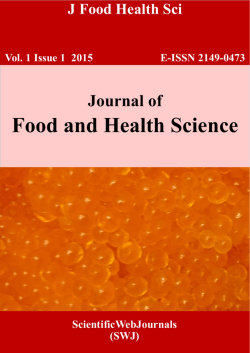Journal of Food and Health Science E- ISSN 2149-0473