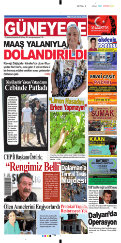 27 Ağustos 2014 - Güney Ege Gazetesi