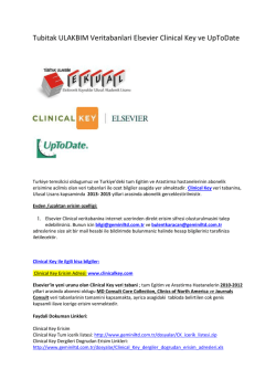 Tubitak ULAKBIM Veritabanlari Elsevier Clinical Key ve UpToDate