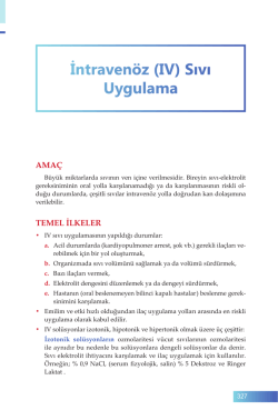 (IV) Sıvı Uygulama - İzmir Güney Kamu Hastaneleri Birliği Genel