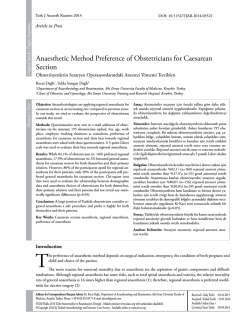 Anaesthetic Method Preference of Obstetricians for