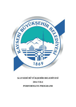 Kayseri Büyükşehir Belediyesi Performans Programı 2014