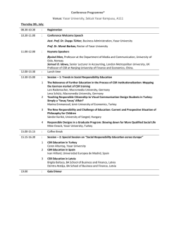 Programme - International Conference on Social Responsibility