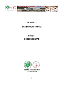 Dönem I Ders Programı (2014-2015)