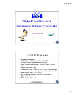 Bilgiye Erişim Sistemleri (Information Retrieval Systems