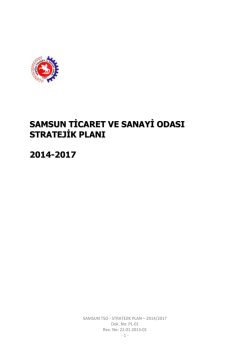samsun ticaret ve sanayi odası stratejik planı 2014-2017