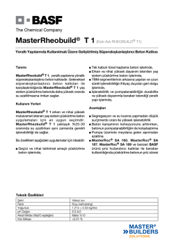 MasterRheobuild® T 1(Eski Adı RHEOBUILD® T1) Yeraltı