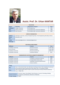 Asst. Prof. Dr. Erkan KANTAR