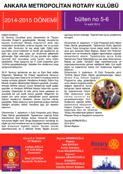 Bülten 3-4 - Ankara Metropolitan Rotary Kulübü