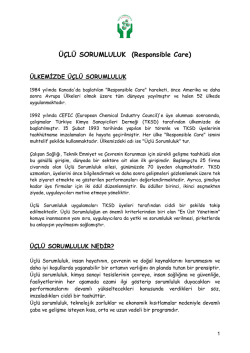 Üçlü Sorumluluk Tanıtım Dosyası - Türkiye Kimya Sanayicileri Derneği