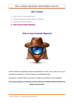 Siber Tuzaklar Virüs ve Casus Yazılımlar (Spyware)