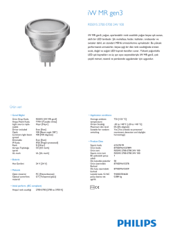 Product Leaflet: iW MR g3 RS501S lamba, 100º ışın açılı