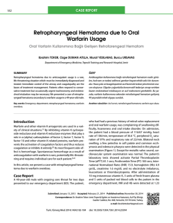 Retropharyngeal Hematoma due to Oral Warfarin