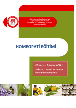 HOMEOPATİ EĞİTİMİ - Homeopati kursu 2015