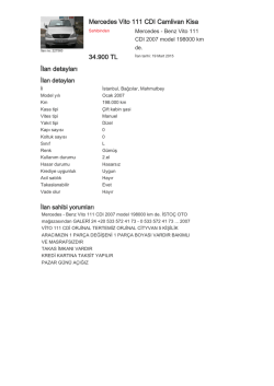 Mercedes Vito 111 CDI Camlivan Kisa 34.900 TL İlan detayları