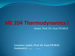 ME 204 Thermodynamics I