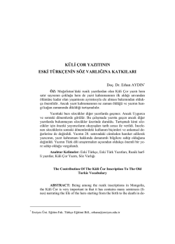 küli çor yazıtının eski türkçenin söz varlığına katkıları