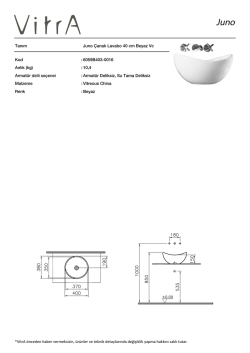 Tanım Juno Çanak Lavabo 40 cm Beyaz Vc Kod :6059B403