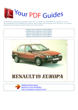 Kullanma talimati RENAULT R19 EUROPA