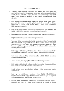 HPV Tarama Süreci - Türkiye Halk Sağlığı Kurumu