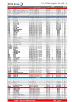 fiyat listesi 2014/aralık-1 (kdv dahil