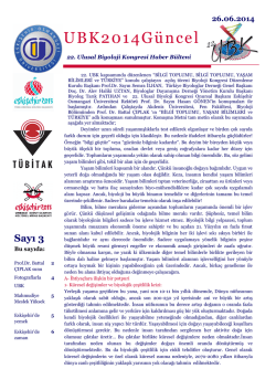 UBK2014Güncel - 22.Ulusal Biyoloji Kongresi