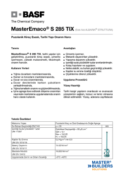 MasterEmaco® S 285 TIX (Eski Adı ALBARIA
