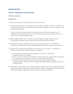 Provision Regarding Doctoral Program (in Turkish)