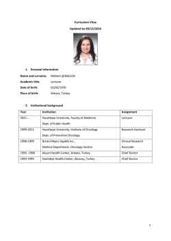 1 Curriculum Vitae Updated by 09/12/2014 1. Personal information