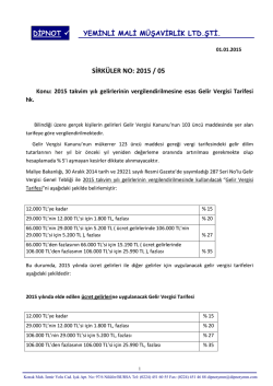 sırk 2015-05 2015 yılı gelir vergisi tarifesi (vergi