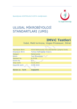 IMVIC testleri - Türkiye Halk Sağlığı Kurumu